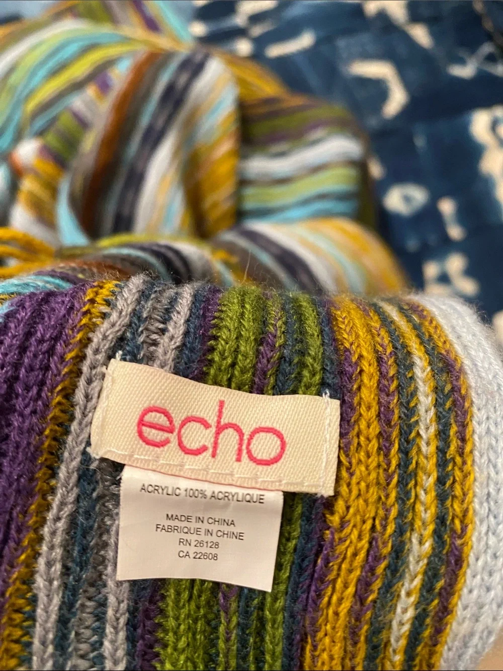 Echo Multicolor Striped Throw Blanket - Yellow, Blue & Green